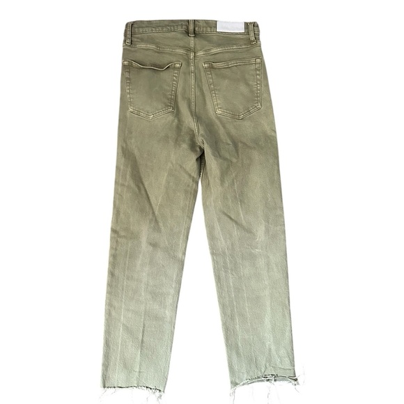RE/DONE 70s Ultra High Rise Stove Pipe Raw Washed Sage Jeans Size 28 - Picture 5 of 8